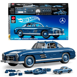 Mattel Brick Shop Hot Wheels Jogo de Construção Premium Mercedes-Benz 300 SL